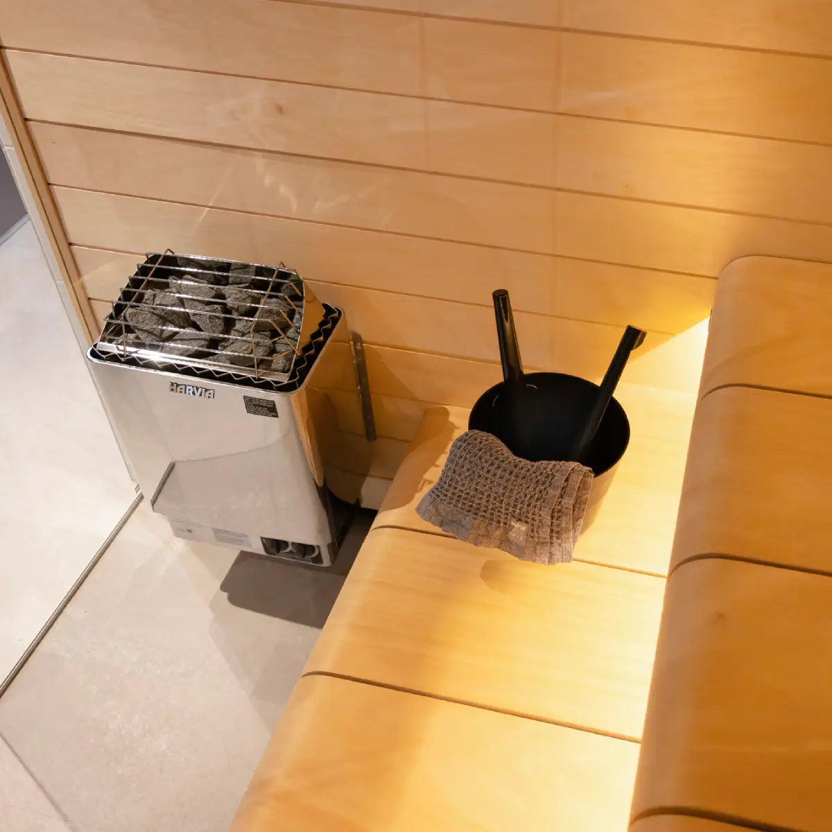 Harvia KIP60B Stainless Steel 6KW Sauna Heater with built-in control - Finnish Sauna Builders