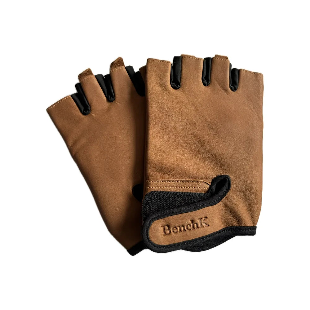 BenchK natural leather fingerless training gloves
