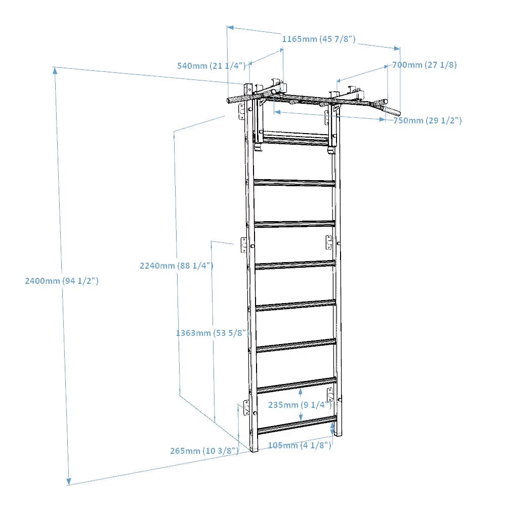 Wall Bars for Physical Therapy and Rehabilitation - BenchK 731B/731W