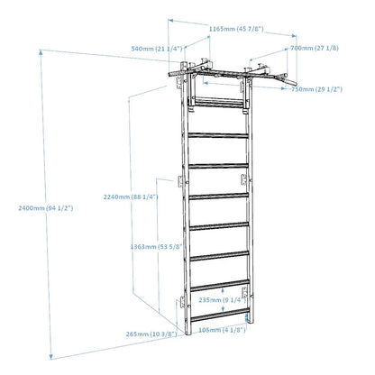 Wall Bars for Physical Therapy and Rehabilitation - BenchK 731B/731W