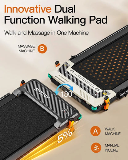 Akluer 520A-B 2-in-1 Foot Massage Under Desk Treadmill