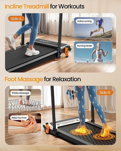 Akluer 520A-B 2-in-1 Foot Massage Under Desk Treadmill