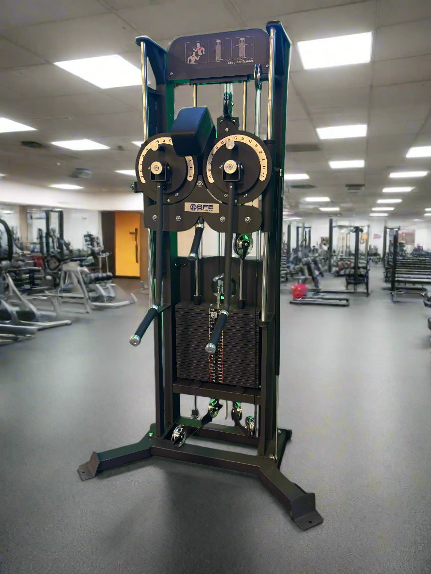 Selectorized Standing Multi-Flight Shoulder Raise w/ 250lb weight stack (New)