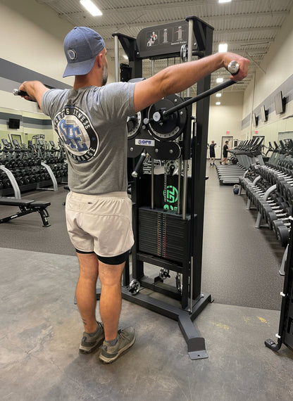 Selectorized Standing Multi-Flight Shoulder Raise w/ 250lb weight stack (New)
