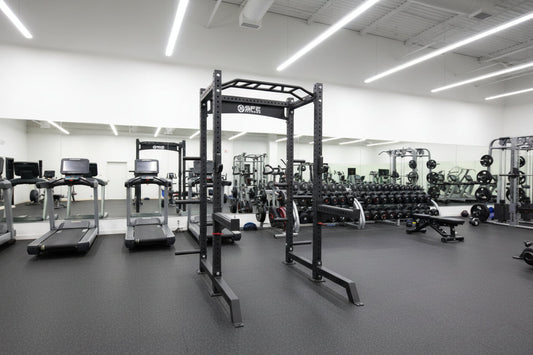 SFE Commercial Squat Rack w/ Safety Bars, J-Hooks & Weight Storage (New)