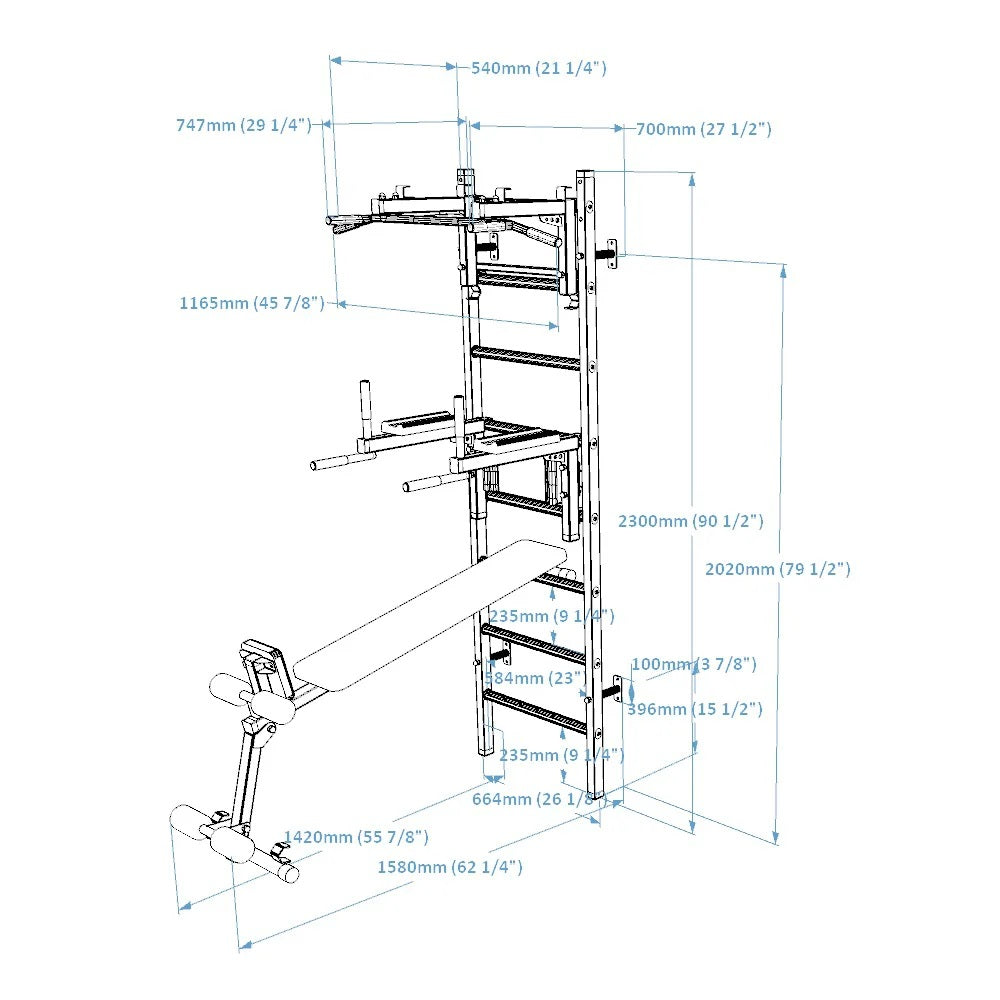 BenchK 233B wall bars