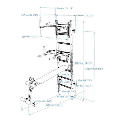 BenchK 233B wall bars