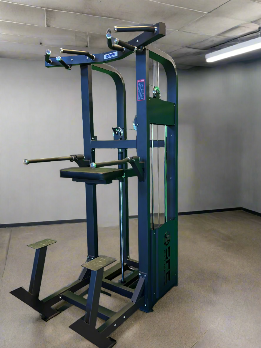 Selectorized Assisted Chin Up/Dip Machine w/ 250lb weight stack (New)