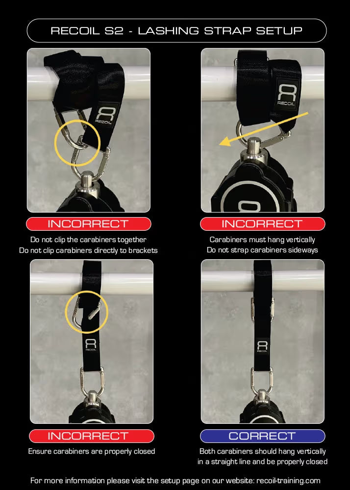 Suspended training straps for exercise Recoil S2 trainer