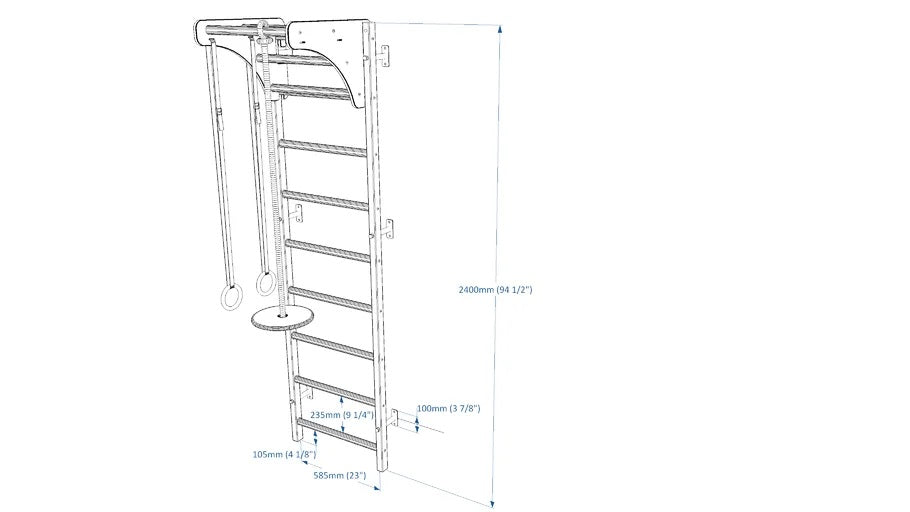 Wall bars BenchK 711W+A204 with accessories