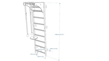 Wall bars BenchK 711W+A204 with accessories