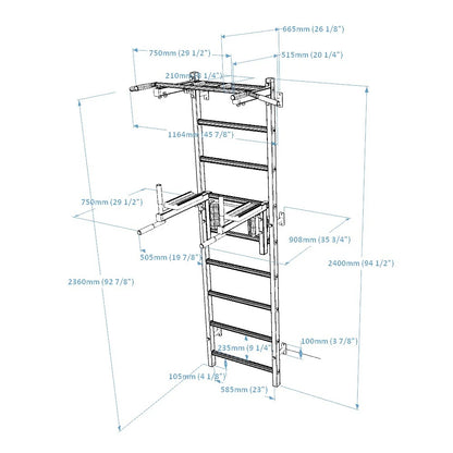 White Swedish ladder for home, room BenchK 722W - BenchK 722B/722W