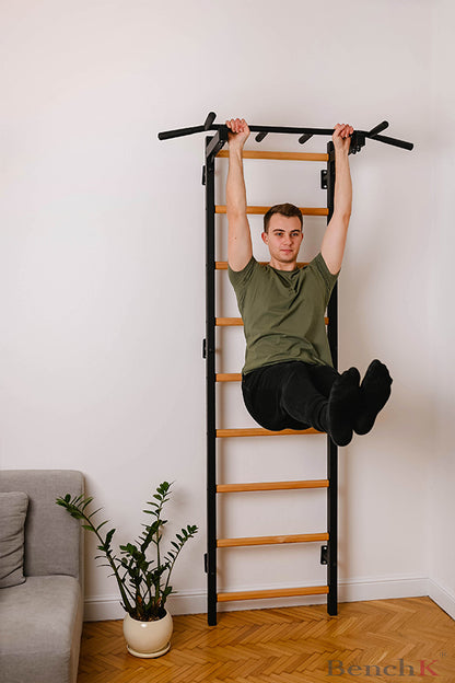 White Swedish ladder for home, room BenchK 722W - BenchK 722B/722W