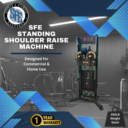 Selectorized Standing Multi-Flight Shoulder Raise w/ 250lb weight stack (New)