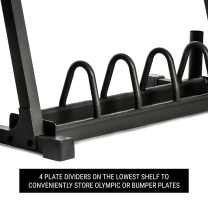 All-In-One Storage Solution, Dumbbells, Weight Plates and Barbells