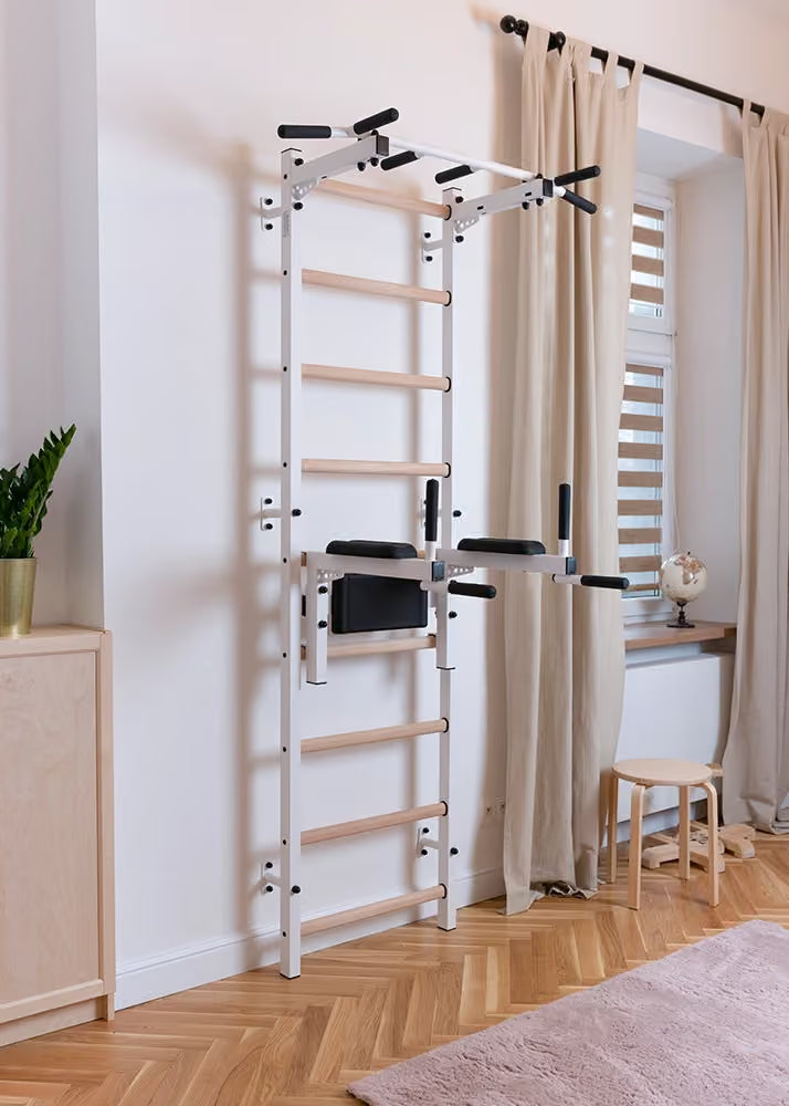 White Swedish ladder for home, room BenchK 722W - BenchK 722B/722W